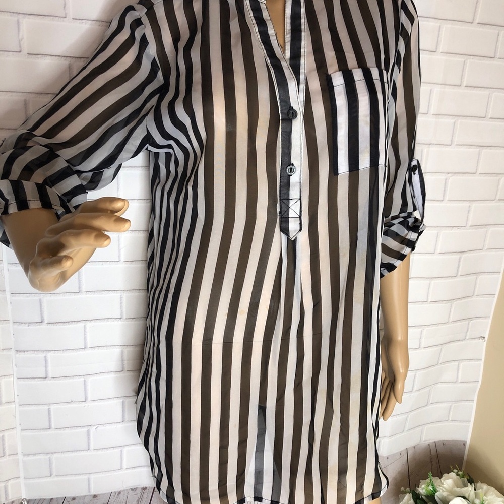 Striped Button-Up Blouse